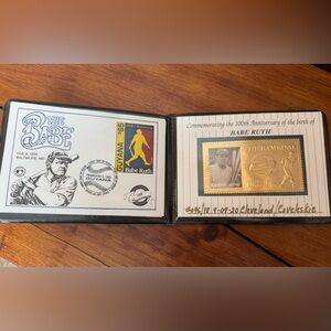 VTG 1995 100th Anniversary Babe Ruth The Bambino Gold Stamp with case